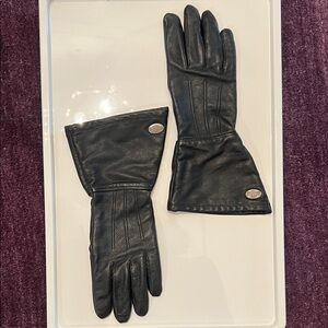 Men's Harley-Davidson Black Leather Gauntlet Gloves